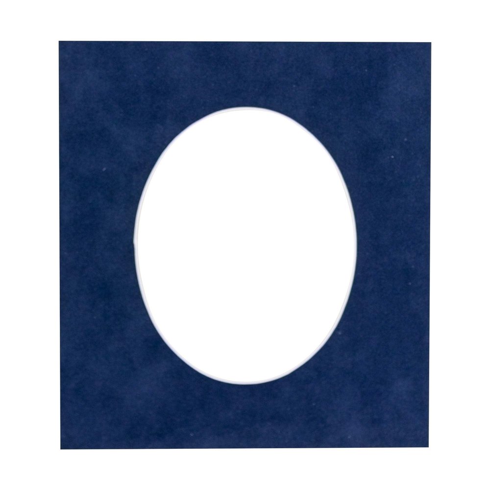 CountryArtHouse Navy Blue Suede Acid Free 28x40 Oval Picture Frame Mat with White Core Bevel Cut for 24x36 Pictures - Fits 28x40 Frame - Pack of 1 Matboard Show Kit with Acid Free Backing & Clear Bag