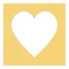 CountryArtHouse Chamois Yellow Acid Free 6x6 Heart Picture Frame Mat with White Core Bevel Cut for 3x3 Pictures - Fits 6x6 Frame - Pack of 1 Matboard Show Kit with Acid Free Backing & Clear Bag view 3