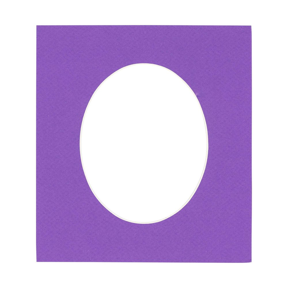 CountryArtHouse Purple Acid Free 16x20 Oval Picture Frame Mat with White Core Bevel Cut for 13x18 Pictures - Fits 16x20 Frame - Pack of 1 Matboard Show Kit with Acid Free Backing & Clear Bag