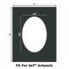 CountryArtHouse Textured Black Acid Free 8x10 Oval Picture Frame Mat with White Core Bevel Cut for 5x7 Pictures - Fits 8x10 Frame - Pack of 1 Matboard Show Kit with Acid Free Backing & Clear Bag view 2