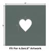 CountryArtHouse Charcoal Acid Free 16x16 Heart Picture Frame Mat with White Core Bevel Cut for 5x5 Pictures - Fits 16x16 Frame - Pack of 1 Matboard Show Kit with Acid Free Backing & Clear Bag view 2