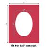 CountryArtHouse Deep Red Acid Free 8x10 Oval Picture Frame Mat with White Core Bevel Cut for 5x7 Pictures - Fits 8x10 Frame - Pack of 1 Matboard Show Kit with Acid Free Backing & Clear Bag view 2