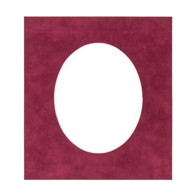 CountryArtHouse Dark Red Suede Acid Free 16x20 Oval Picture Frame Mat with White Core Bevel Cut for 13x18 Pictures - Fits 16x20 Frame - Pack of 1 Matboard Show Kit with Acid Free Backing & Clear Bag