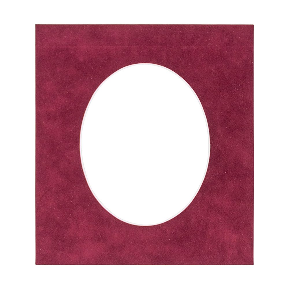 CountryArtHouse Dark Red Suede Acid Free 16x20 Oval Picture Frame Mat with White Core Bevel Cut for 13x18 Pictures - Fits 16x20 Frame - Pack of 1 Matboard Show Kit with Acid Free Backing & Clear Bag