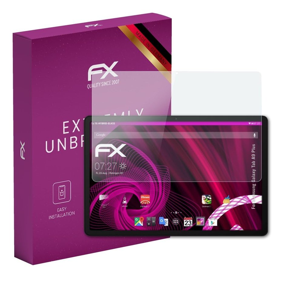 atFoliX Plastic Glass Protective Film compatible with Samsung Galaxy Tab A9 Plus, 9H Hybrid-Glass FX Screen Protector