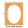 CountryArtHouse Golden Orange Acid Free 16x20 Oval Picture Frame Mat with White Core Bevel Cut for 13x18 Pictures - Fits 16x20 Frame - Pack of 1 Matboard Show Kit with Acid Free Backing & Clear Bag view 2