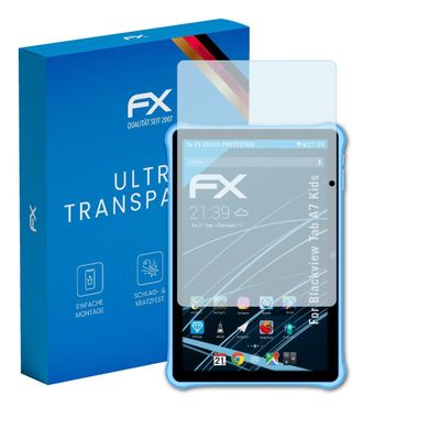 atFoliX Screen Protection Film compatible with Blackview Tab A7 Kids Screen Protector, ultra-clear FX Protective Film (2X)