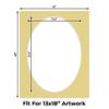 CountryArtHouse Soft Yellow Acid Free 16x20 Oval Picture Frame Mat with White Core Bevel Cut for 13x18 Pictures - Fits 16x20 Frame - Pack of 1 Matboard Show Kit with Acid Free Backing & Clear Bag view 2