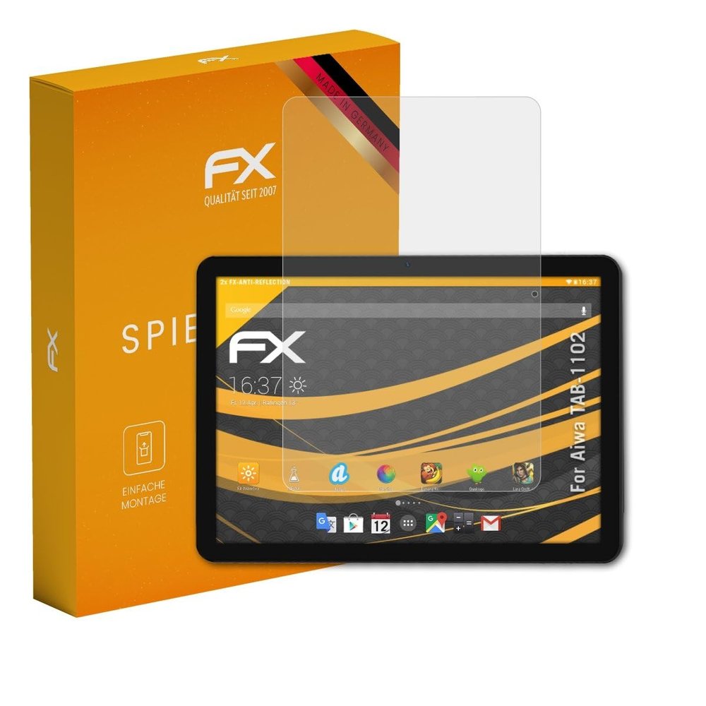 atFoliX Screen Protector compatible with Aiwa TAB-1102 Screen Protection Film, anti-reflective and shock-absorbing FX Protector Film (2X)