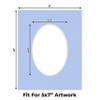CountryArtHouse Baby Blue Acid Free 8x10 Oval Picture Frame Mat with White Core Bevel Cut for 5x7 Pictures - Fits 8x10 Frame - Pack of 1 Matboard Show Kit with Acid Free Backing & Clear Bag view 2