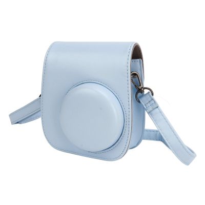 Goshyda PU Camera Bag with Shoulder Strap, Large Capacity, for Mini 12, Includes Hanging Frames and Stickers (Blue)