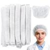 50PCS Disposable Bouffant Caps - 24 Inch Elastic Hair Nets Non-woven Head Covers for Women and Men, Breathable Hair Nets for Food Service Workers, Kitchen, Labs, Beauty Salon, White view 1