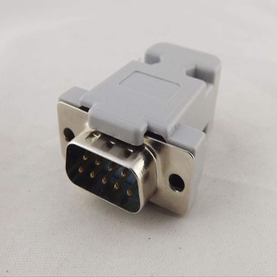 10x DB9 Male Plug 9Pin 2 Rows D-Sub Connector Grey Plastic Hood Cover Backshell