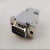 10x DB9 Male Plug 9Pin 2 Rows D-Sub Connector Grey Plastic Hood Cover Backshell view 1