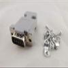 10x DB9 Male Plug 9Pin 2 Rows D-Sub Connector Grey Plastic Hood Cover Backshell view 3