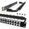 Enmane 48Port Blank Keystone Patch Panel Rackmount&Wall Mount 1U 19-inch Network RJ45 Patch Panel with Cable Management (No Cable Tie Required) for Gigabit Network view 1