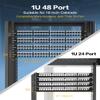 Enmane 48Port Blank Keystone Patch Panel Rackmount&Wall Mount 1U 19-inch Network RJ45 Patch Panel with Cable Management (No Cable Tie Required) for Gigabit Network view 4