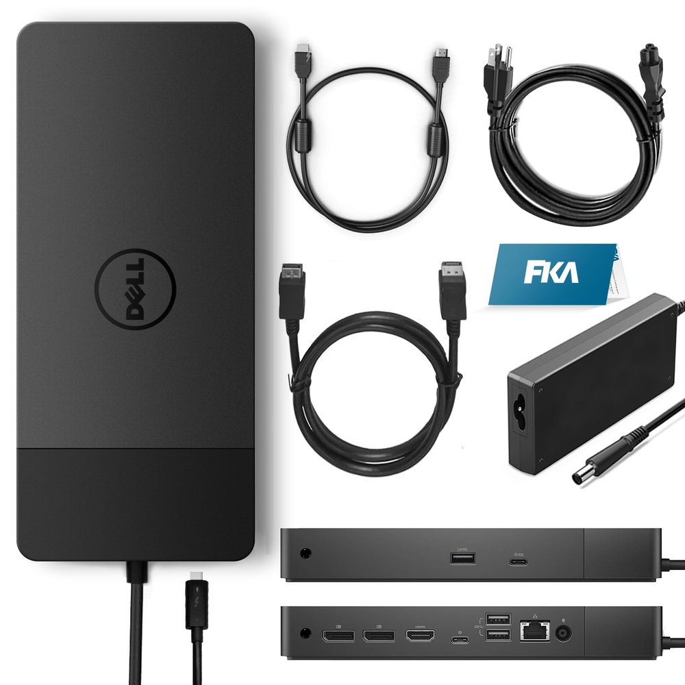 Dell Docking Station WD19 130W, Performance Dock WD19 with 130W Power Adapter + 90W Power Delivery + HDMI Cable + DisplayPort Cable