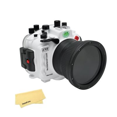 Seafrogs Underwater Housing for Sony a7R IV [40M/130FT] Waterproof Scuba Case for Sony A7R IV Sony a7r5 with 28-70mm Long Flat Port White