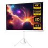 120" Projector Screen with Stand, Outdoor Projection Screen, 4:3 4K HD Home Theater Projection Screen Portable Wrinkle-Free, with Tripod Stand,Pull Down Projector Screen Movie Screen for Projector view 1