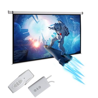 100" Motorized Projector Screen,Outdoor Indoor Projector Screen with Remote Control,16:9 Electric Projector Screen,for Home Theater Office Classroom