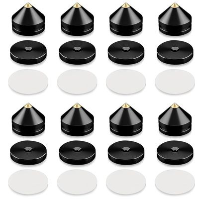 FT2023 8Sets Speaker Stand Feet Foot Pad Aluminium Alloy Metal Spikes Cone Floor Foot Nail M23*20 (Size : 4 Feet and Pads, Color : FT2023S), GFGJJKYTRD86445