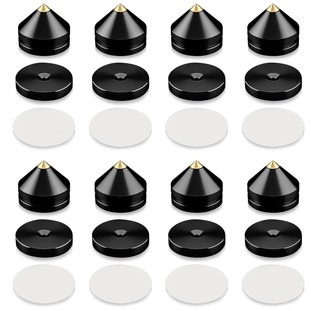 FT2023 8Sets Speaker Stand Feet Foot Pad Aluminium Alloy Metal Spikes Cone Floor Foot Nail M23*20 (Size : 4 Feet and Pads, Color : FT2023S), GFGJJKYTRD86445