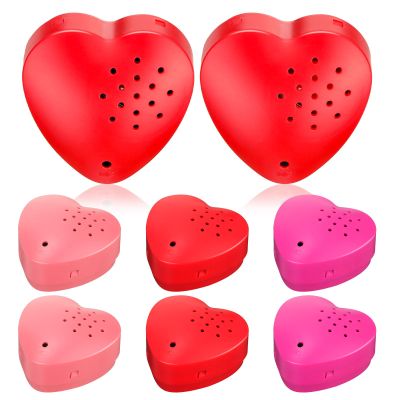 Copkim 6 Pcs 20 Seconds Valentine's Voice Recorder for Stuffed Animal Heart Shape Sound Recorder Push Button Recordable Device Sound Module for Gift Recording Voice Message(Red, Rose Red, Pink)