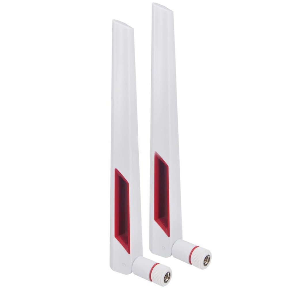 JMT 2Pcs 12dBi Dual Band WiFi Antenna 2-4G 5G 5-8G SMA/RP-SMA Compatible with Asus AC88U AC68U Signal Router (White Inner Pin)