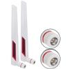 JMT 2Pcs 12dBi Dual Band WiFi Antenna 2-4G 5G 5-8G SMA/RP-SMA Compatible with Asus AC88U AC68U Signal Router (White Inner Pin) view 2