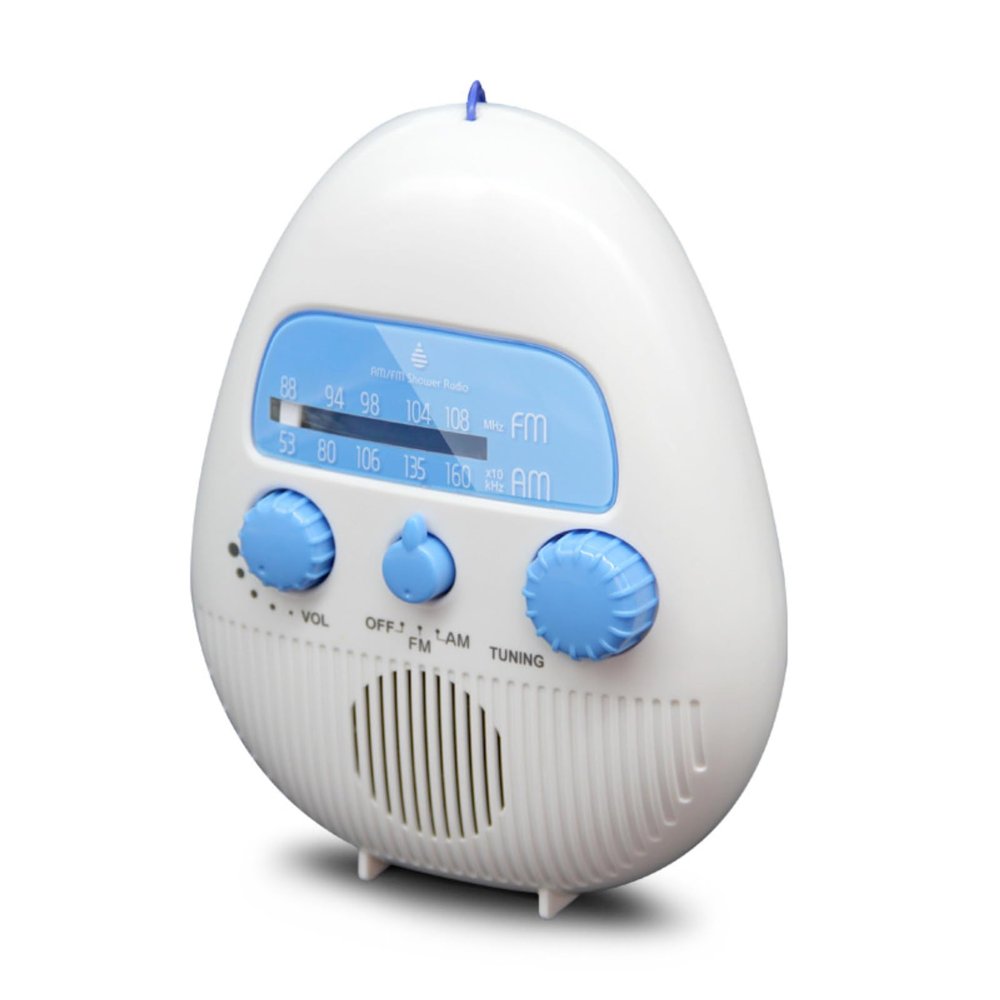 AM FM Shower Radio, Portable Shower Radio ABS Material, Built in Speaker, FM AM Receiver, Easy, for Bathroom or On The