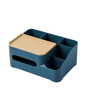 BinOxy Cord Management Box Multi-Function Organizer Remote Control Desktop Storage Box for Home Office Plastic Box Cosmetic Drawer Container Cable Box (Color : 02)