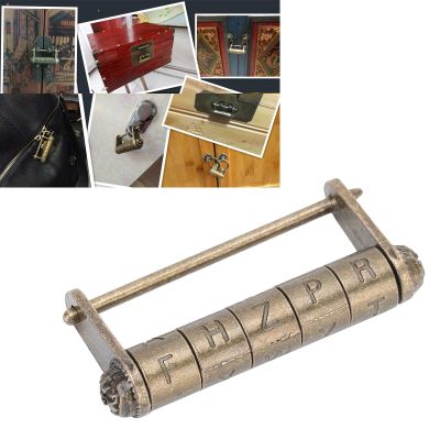 Antique Vintage Combination Password Lock Padlock Coded Lock, Vintage Chinese Style Door Password Lock Padlock for Jewelry Box Cabinet Cupboard