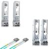 2 Pack 10Gbase-SR Transceivers with 2 Pack 1000Base-SX Transceivers and 2M OM3 LC to LC Fiber Patch Cable, MultiMode SFP LC Fiber Module, SMF 1310nm, for Cisco, MikroTik, Ubiquiti, Unifi, Netgear view 1