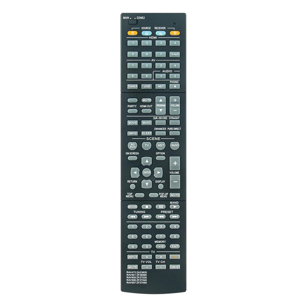 5IN1 RAV472 RAV501 RAV505 RAV506 RAV507 Replaced Remote Control fit for Yamaha Audio/Video A/V AV Receiver HTR-6065 RX-A720 RX-V673 HTR-6066 RX-V675 RX-V675BL RXA730