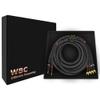 WORLDS BEST CABLES 6 Foot Ultimate - 7 AWG - Ultra-Pure OFC - Premium Audiophile HiFi Bi-Wire Speaker Cable for Center Channel - Eminence Gold Banana (x2) & Spade (x4) Plugs & Carbon Tweed Jacket view 1