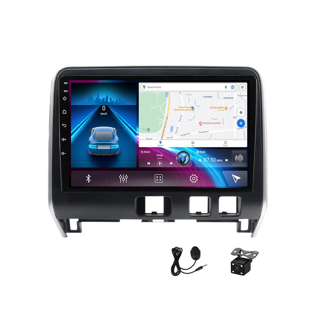 Candair Double Din Android 12 Car Stereo with Backup Camera 9 Inch Touch Screen Car Radio MP5 Player for Nissan Serena 2016~2018 Support 4G/WiFi/Carplay/Auto/USB/DSP/RDS,4g WiFi 4g+64g