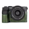 MUZIRI KINOKOO Protective Camera Case for Sony A7C II/A7C2/A7CM2/A7CR, Retro Genuine Leather Half Case for Sony Alpha 7C II/Alpha 7CR Camera with Hand Grip and Opening Bottom Design - Green view 1