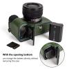 MUZIRI KINOKOO Protective Camera Case for Sony A7C II/A7C2/A7CM2/A7CR, Retro Genuine Leather Half Case for Sony Alpha 7C II/Alpha 7CR Camera with Hand Grip and Opening Bottom Design - Green view 3