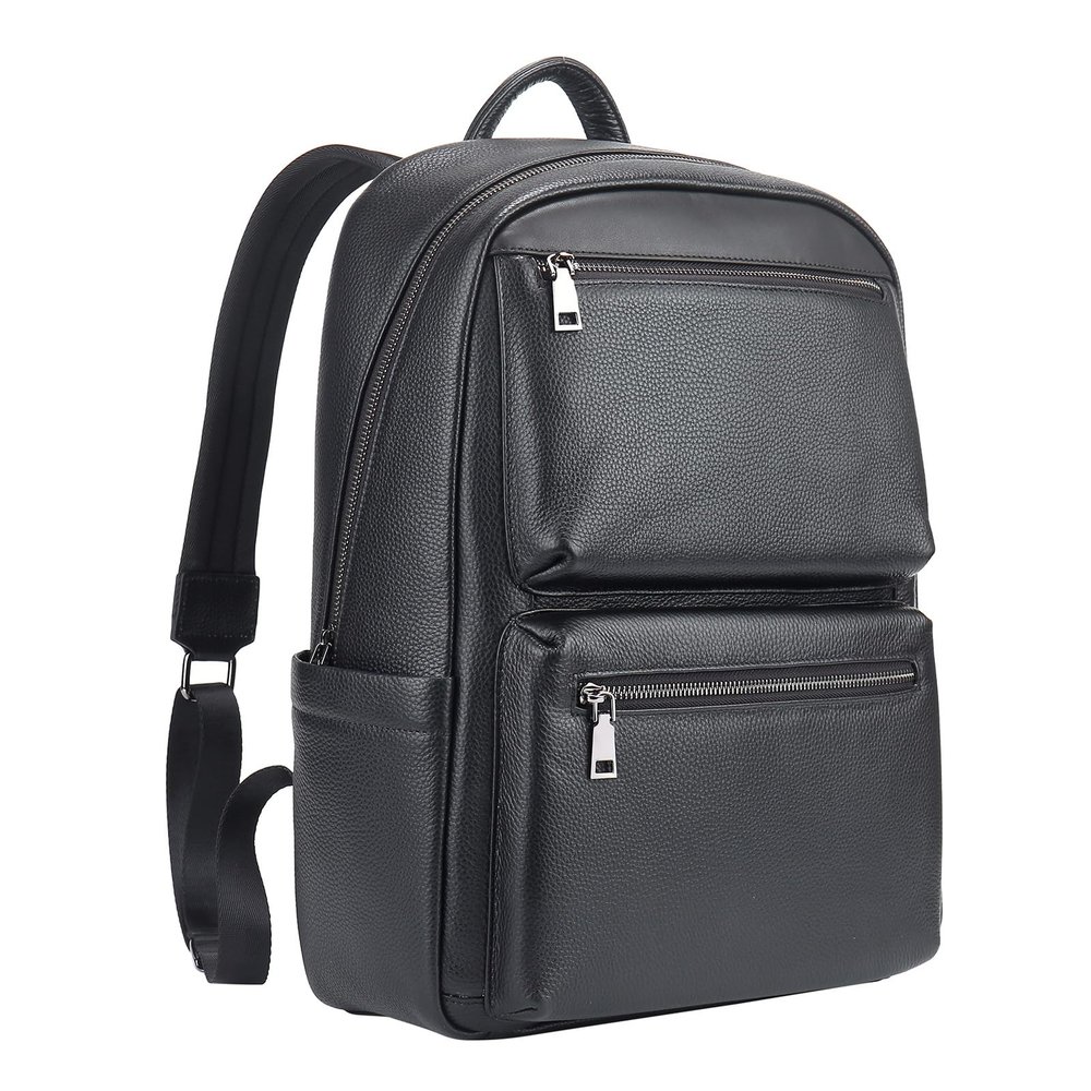 Algasan Leather Backpack for Men, Classy Cowhide Leather 15.6'' Laptop Backpack Extra Large Business Office Work Bag Travel Weekender Daypack