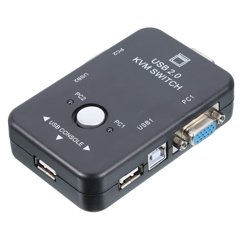 MECCANIXITY VGAx2 to VGA+USB-B+USBx2 Adapter KVM Computer Switch VGA Manual Switch 2 in 1 USB Interface for Printer, Computer