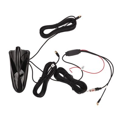 Acouto 12V Shark Fin Antenna DAB FM High Sensitivity 5m Cable Length Universal Radio Aerial Antenna