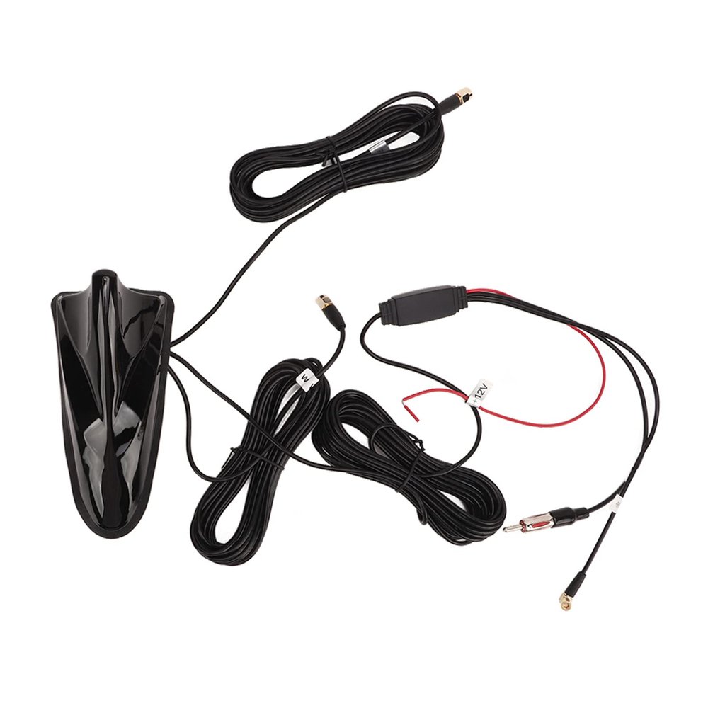 Acouto 12V Shark Fin Antenna DAB FM High Sensitivity 5m Cable Length Universal Radio Aerial Antenna