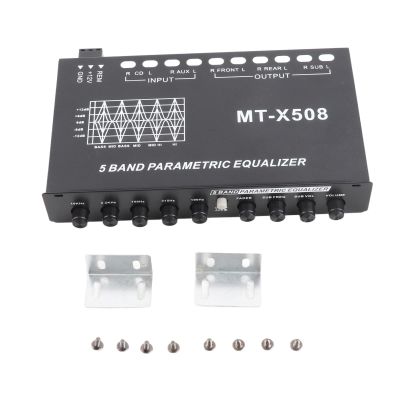 Acouto Car Audio Equalizer Automotive Accessories Black Adjustable 5 Bands EQ Car Amplifier Graphic Equalizer Auto Stereo Equalizer Digital Display Car Stereo Equalizer Booster Amplifier