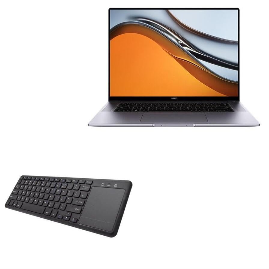 BoxWave Keyboard Compatible with Huawei MateBook 16 (16 in) - MediaOne Keyboard with TouchPad, USB Fullsize PC Wireless TrackPad - Jet Black
