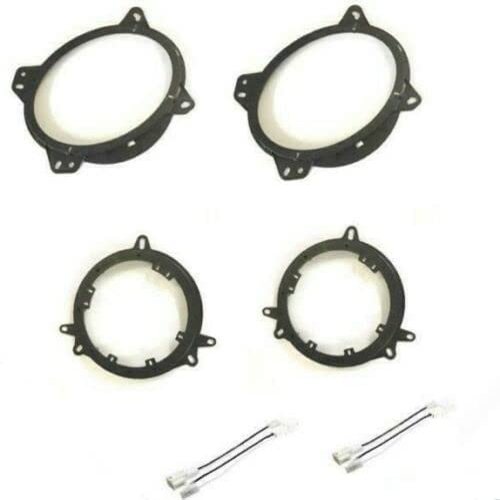 6x9 Front and 5.25"/6.5" Rear Door Speaker Install Bracket Mount Plates +Wire Harness Made for Subaru: 2018-2020 Crosstrek, 2017-2020 Impreza, 2015-2020 Legacy