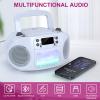 hPlay GC09 Kids Boombox, CD Player, Bluetooth connectivity for Smartphones, AUX, USB, Radio and MP3 connectivity, Sing Along Function, USB Power Adapter Included (Microphone not Included)- White view 2