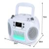 hPlay GC09 Kids Boombox, CD Player, Bluetooth connectivity for Smartphones, AUX, USB, Radio and MP3 connectivity, Sing Along Function, USB Power Adapter Included (Microphone not Included)- White view 4