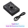 NATEFEMIN 2 in 1 Out 2 Port 3.5mm Stereo Audio Switch, Bi-Directional Audio Switcher, Speaker Switch, No External Power Required view 2