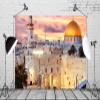 BELECO 12x10ft Fabric Jerusalem Old City at Sunset Backdrop Israel Cityscape, Western Wall, Temple Mount, Dome of The Rock, Religious Building Bethlehem Background Backdrop Home Decor Photo Props view 4